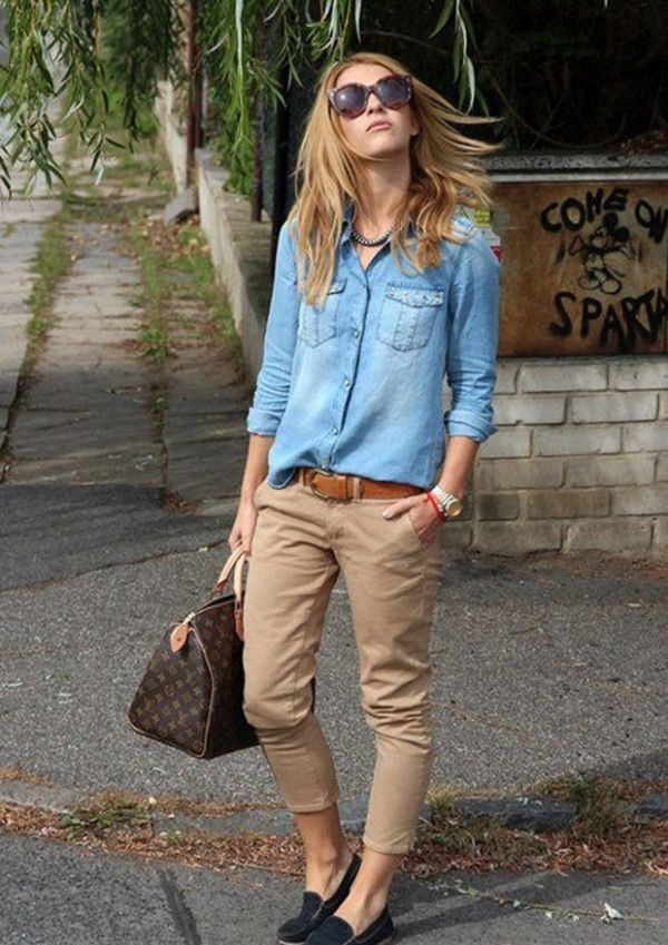 denim shirt and t shirt combination