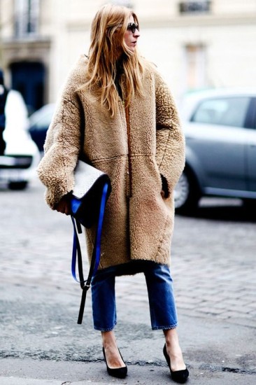 Oversized beige coat