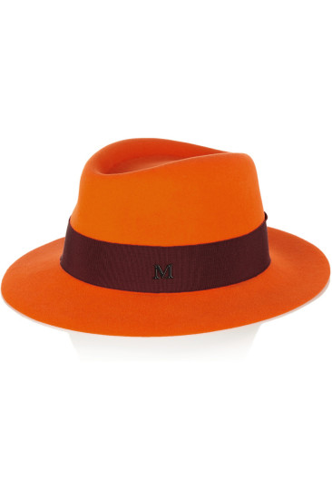 Maison Michel Andre grosgrain-trimmed rabbit-felt fedora. Source: www.net-a-porter.com