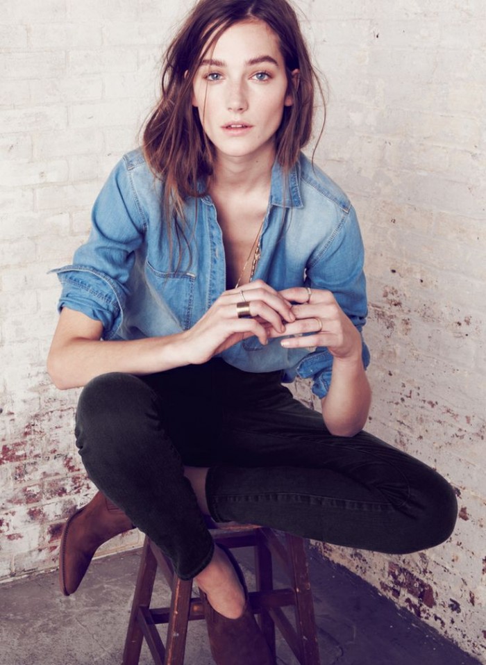 what to wear with a denim shirt ladies