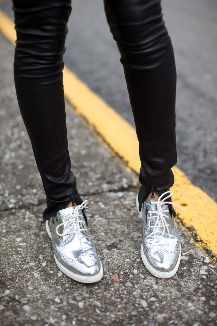 metallic lace up shoes
