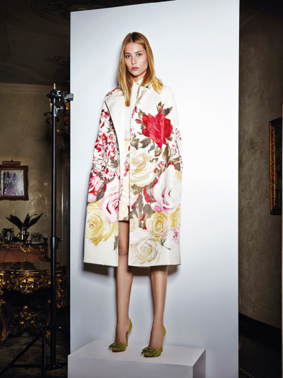 Floral Printed Cloak Blumarine Fall 2014