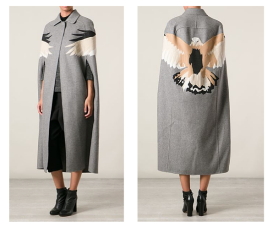 VALENTINO embroidered eagle cape