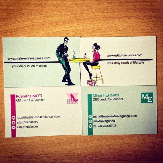 business cards Estilo Tendances and Male Extravaganza- 2015 Year In Review