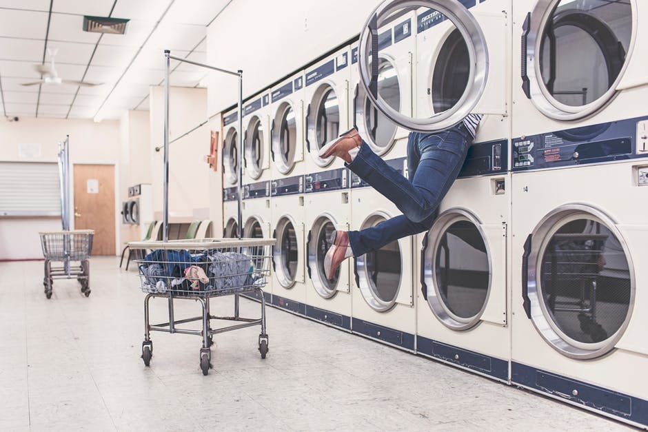 washers and dryers in laundromat