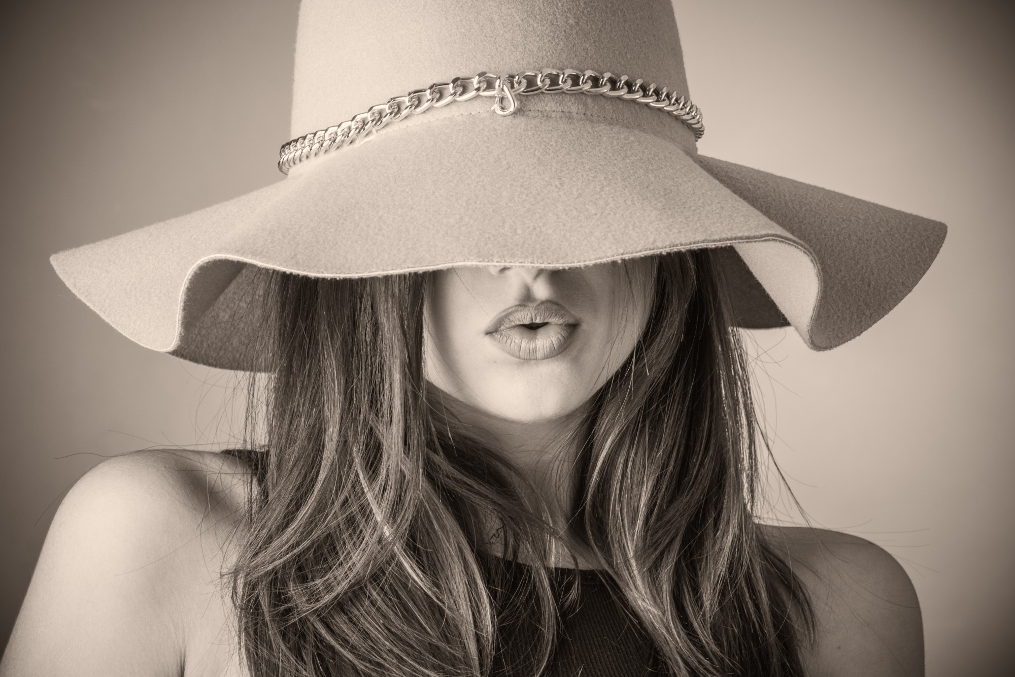 stylish woman in hat