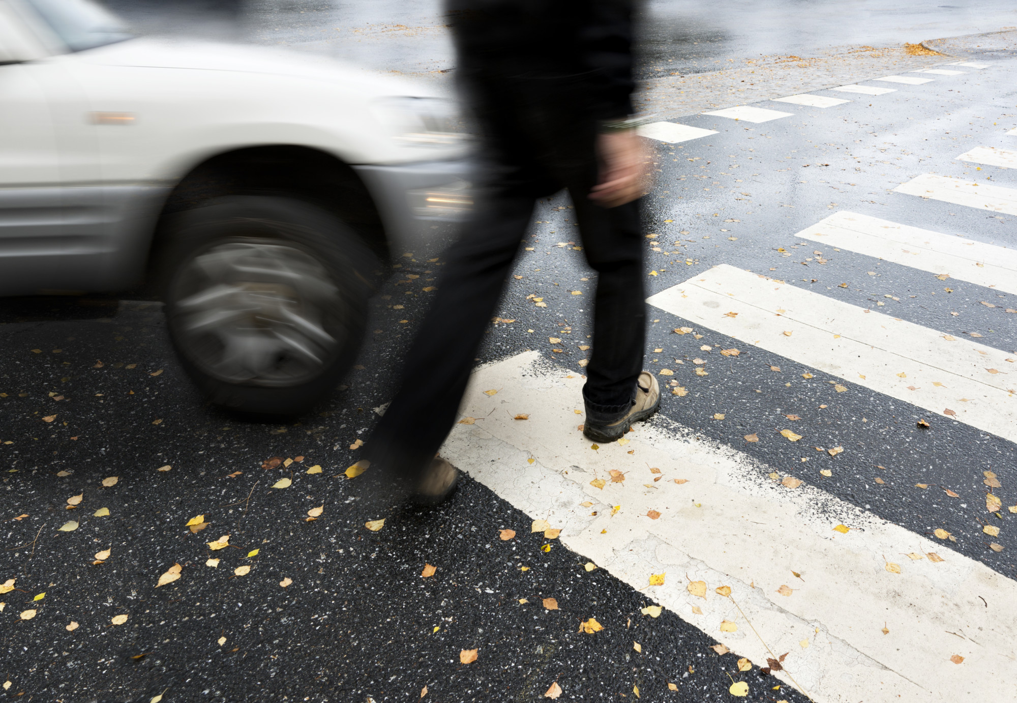 Person Crossing a Pedestrian Lane